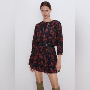 Zara floral quarter sleeve dress